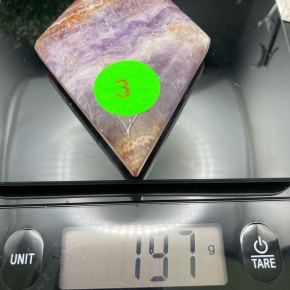 Amethyst and Mexican Lace Agate Diamond including stand holder - Picture 6 of 6